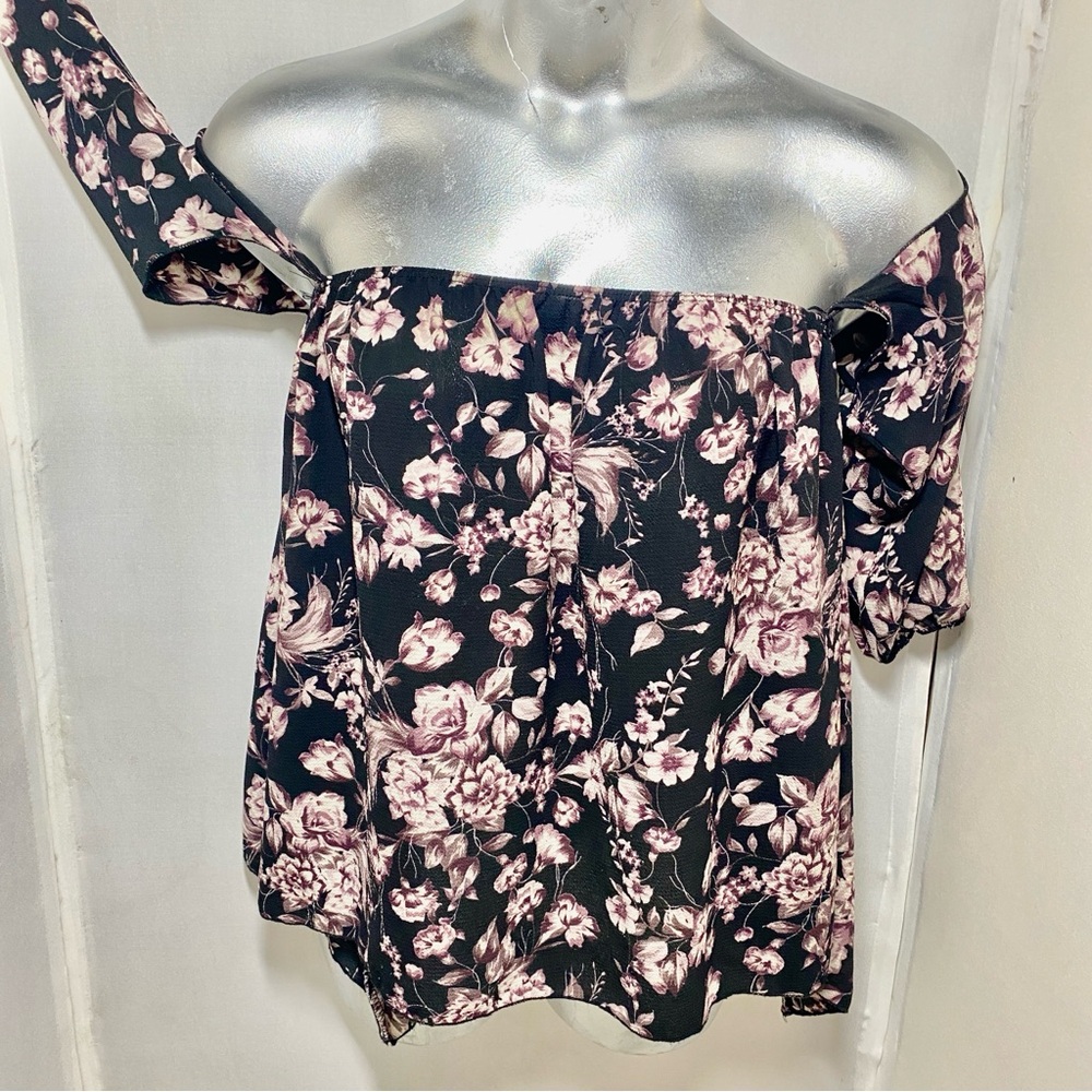 Moody Floral Off-Shoulder Women's Top